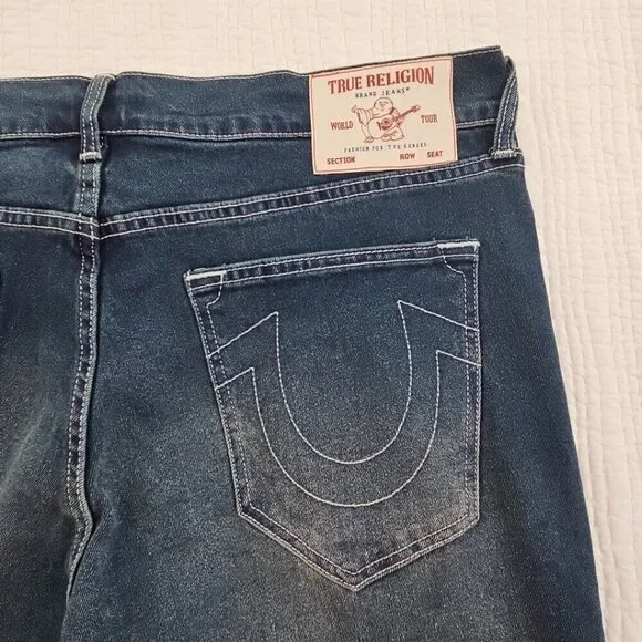 True Religion Ricky Jeans Men's 36x34 Med Wash Relaxed Straight Leg NEW NWT